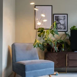 Qazqa vloerlampen sixties zilverkleurig geïntegreerde led