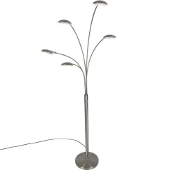 Qazqa vloerlampen sixties zilverkleurig geïntegreerde led