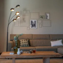 Qazqa vloerlampen sixties fl zwart e14