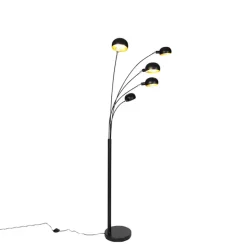 Qazqa vloerlampen sixties fl zwart e14