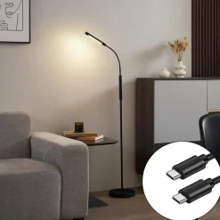 Qazqa vloerlampen statler zwart geïntegreerde led