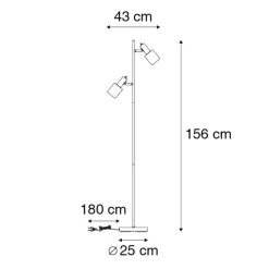 Qazqa vloerlampen stijn zwart e27