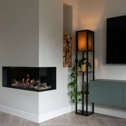 Qazqa vloerlampen stojan zwart e27