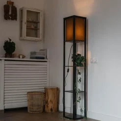 Qazqa vloerlampen stojan zwart e27