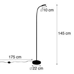 Qazqa vloerlampen trax zwart geïntegreerde led