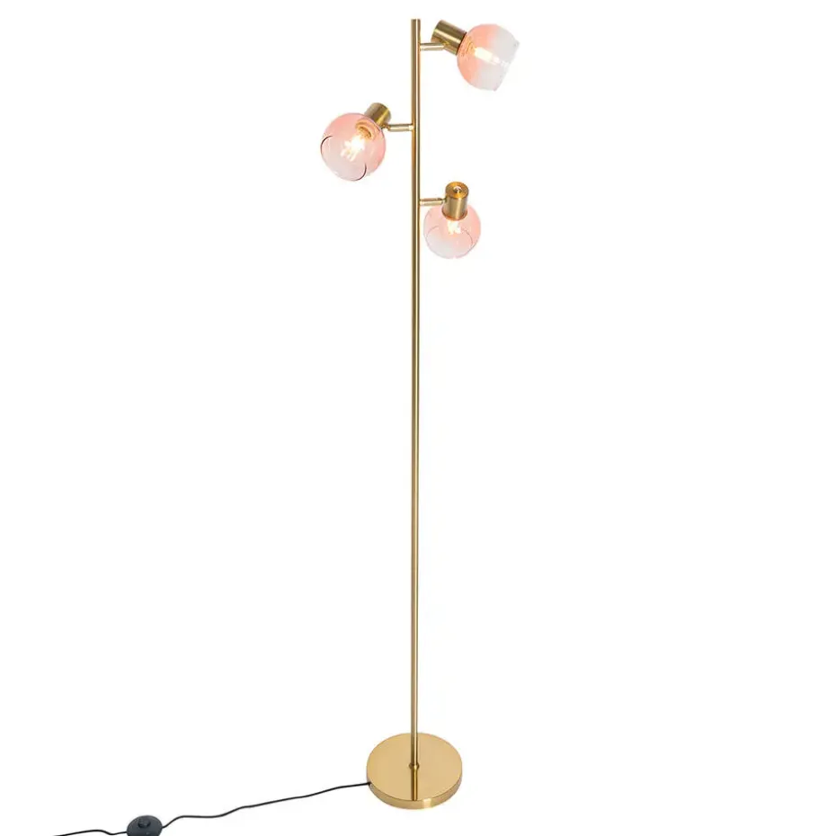 Qazqa vloerlampen vidro roze e14