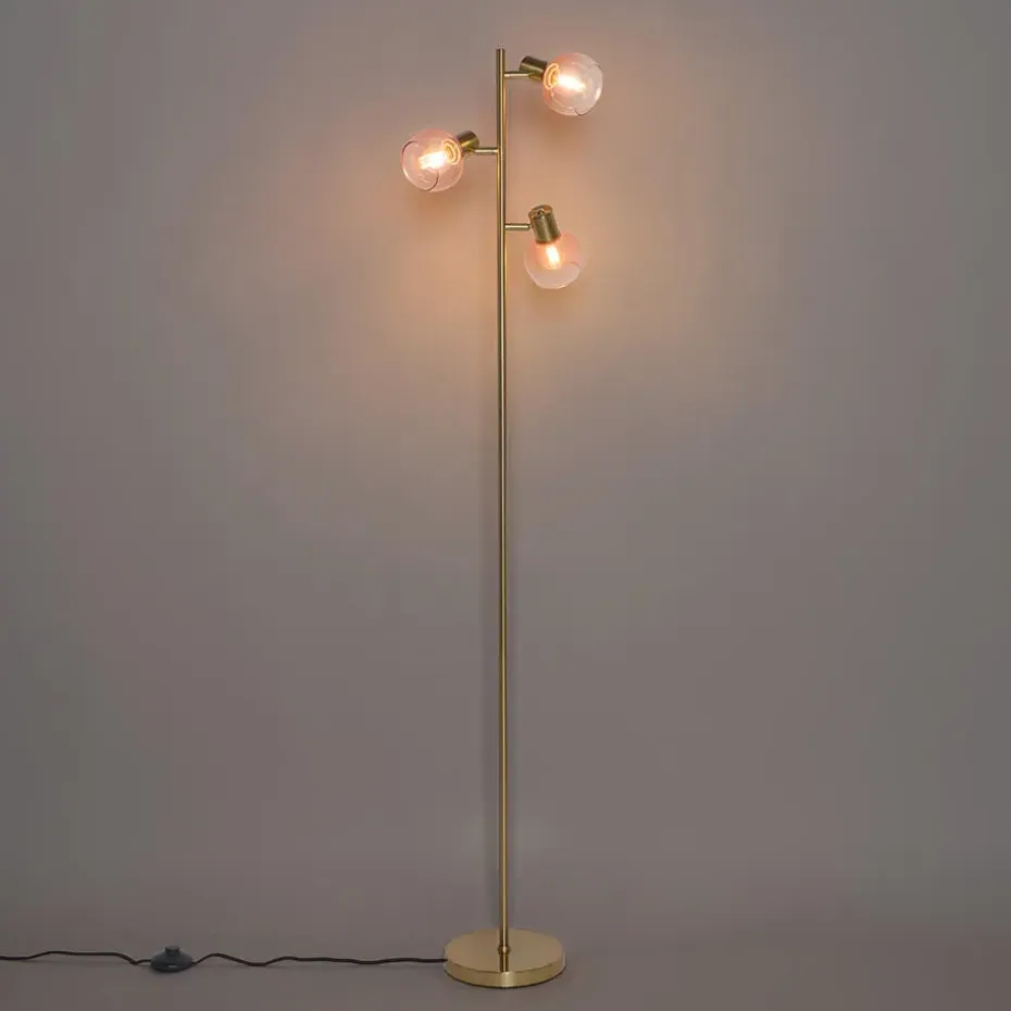 Qazqa vloerlampen vidro roze e14