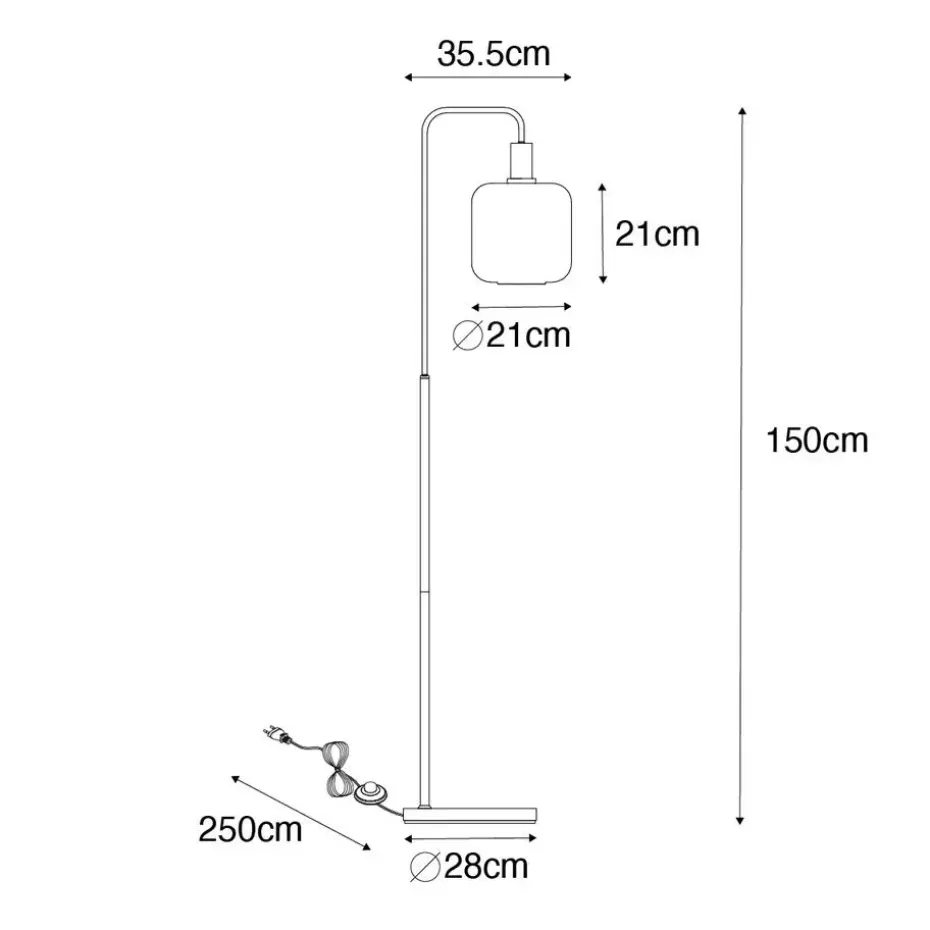 Qazqa vloerlampen zuzanna oranje e27
