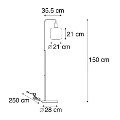 Qazqa vloerlampen zuzanna grijs e27