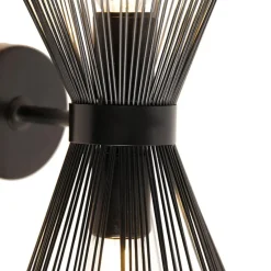 Qazqa wandlampen broom zwart e27