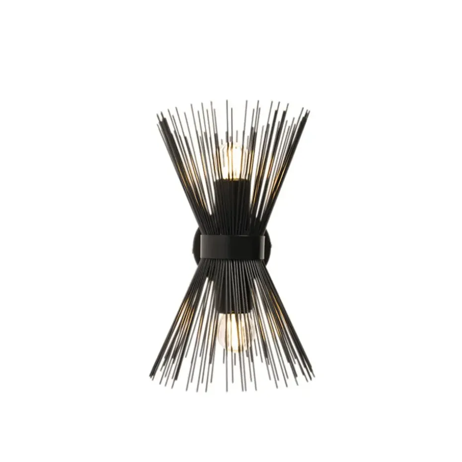 Qazqa wandlampen broom zwart e27