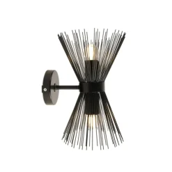 Qazqa wandlampen broom zwart e27