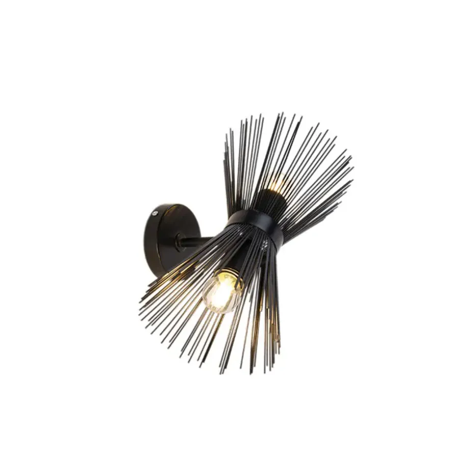 Qazqa wandlampen broom zwart e27