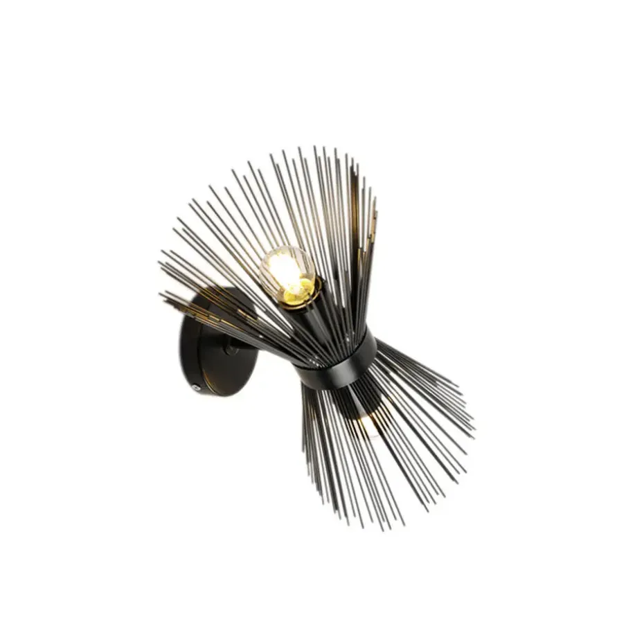 Qazqa wandlampen broom zwart e27