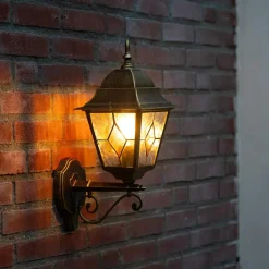 Qazqa wandlampen buiten antigua goudkleurig e27