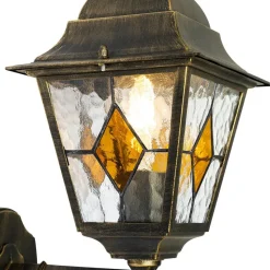 Qazqa wandlampen buiten antigua goudkleurig e27