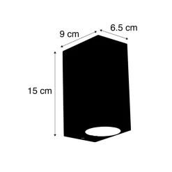 Qazqa wandlampen buiten baleno zwart gu10