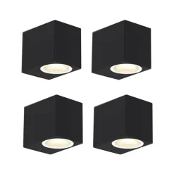 Qazqa wandlampen buiten baleno zwart gu10