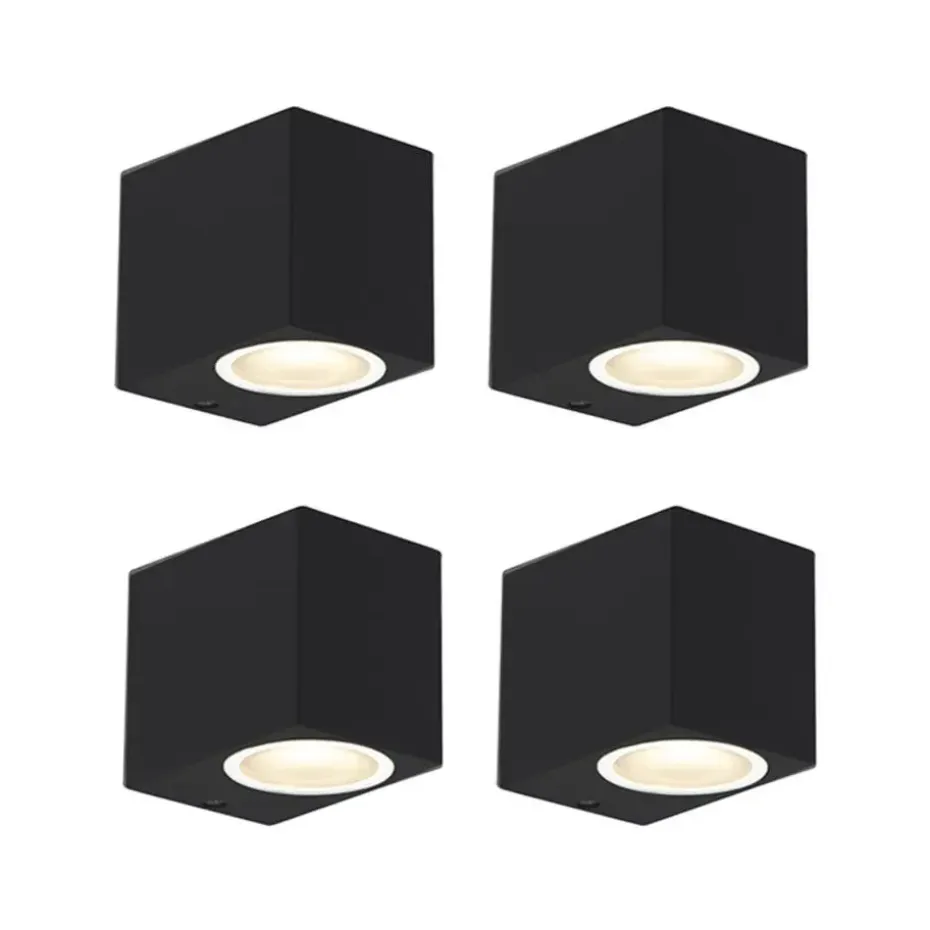 Qazqa wandlampen buiten baleno zwart gu10