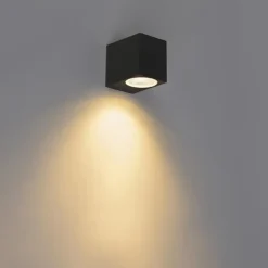 Qazqa wandlampen buiten baleno zwart gu10
