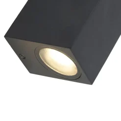 Qazqa wandlampen buiten baleno zwart gu10