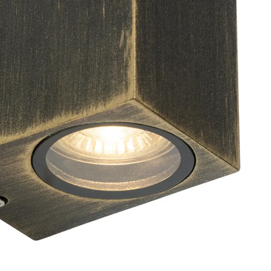 Qazqa wandlampen buiten baleno goudkleurig gu10