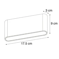 Qazqa wandlampen buiten batt grijs geïntegreerde led