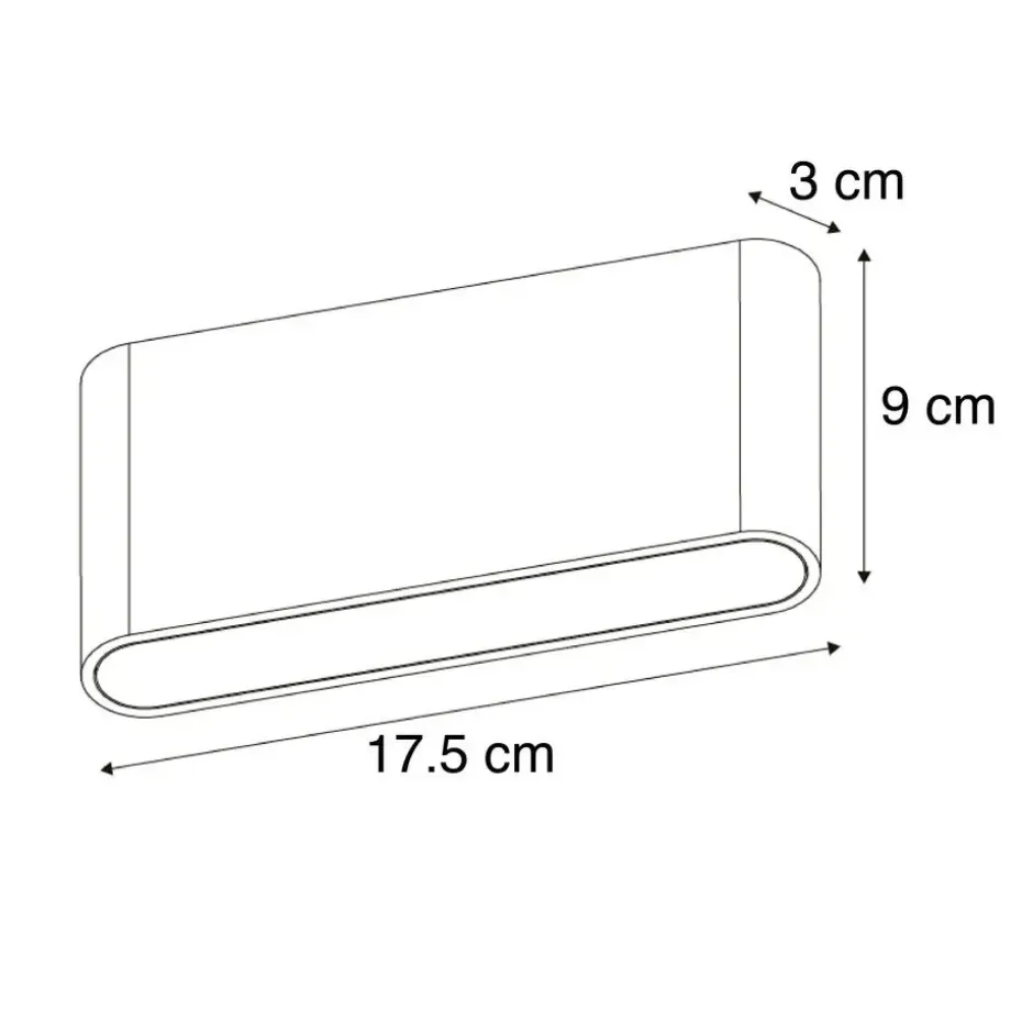 Qazqa wandlampen buiten batt grijs geïntegreerde led