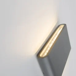 Qazqa wandlampen buiten batt grijs geïntegreerde led