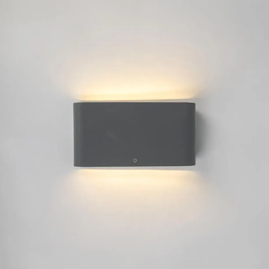 Qazqa wandlampen buiten batt grijs geïntegreerde led