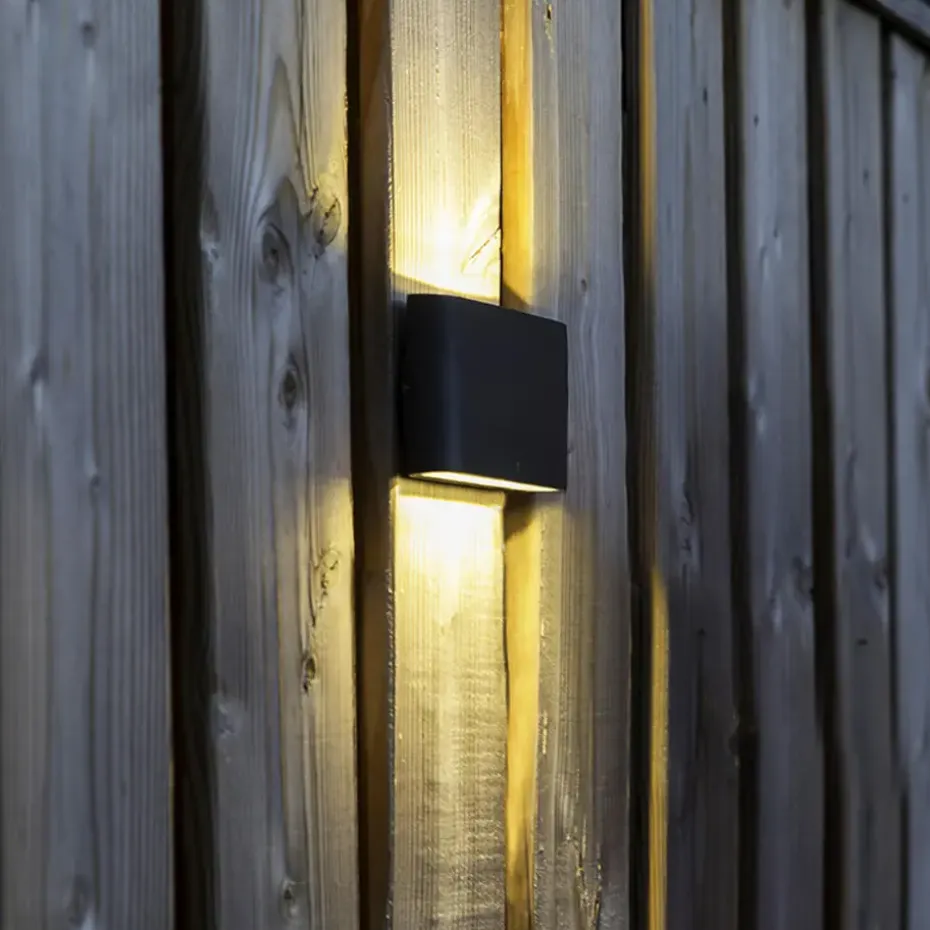 Qazqa wandlampen buiten batt grijs geïntegreerde led