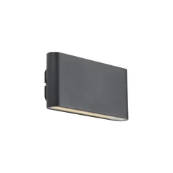 Qazqa wandlampen buiten batt zwart geïntegreerde led