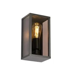 Qazqa wandlampen buiten charlois bruin e27