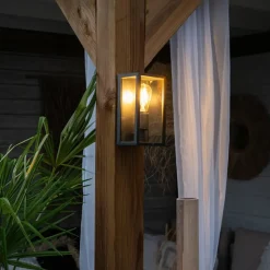 Qazqa wandlampen buiten charlois zwart e27