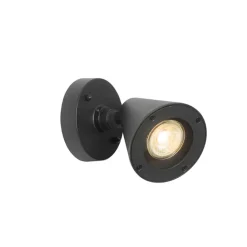 Qazqa wandlampen buiten ciara zwart gu10