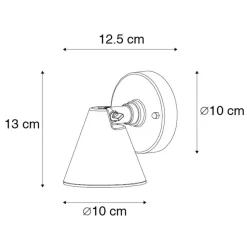 Qazqa wandlampen buiten ciara zwart gu10