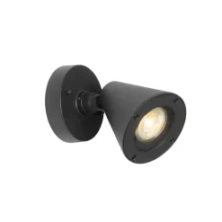 Qazqa wandlampen buiten ciara zwart gu10