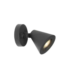 Qazqa wandlampen buiten ciara zwart gu10