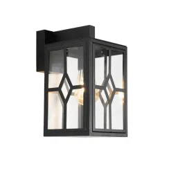 Qazqa wandlampen buiten dover zwart e27