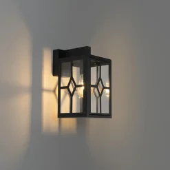 Qazqa wandlampen buiten dover zwart e27