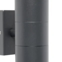 Qazqa wandlampen buiten duo grijs gu10
