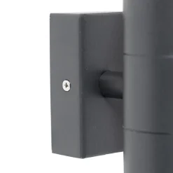 Qazqa wandlampen buiten duo grijs gu10