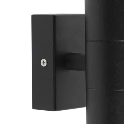 Qazqa wandlampen buiten duo zwart gu10