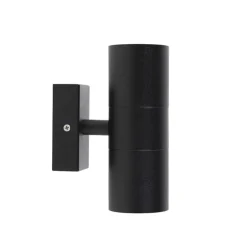Qazqa wandlampen buiten duo zwart gu10