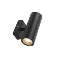 Qazqa wandlampen buiten duo zwart gu10