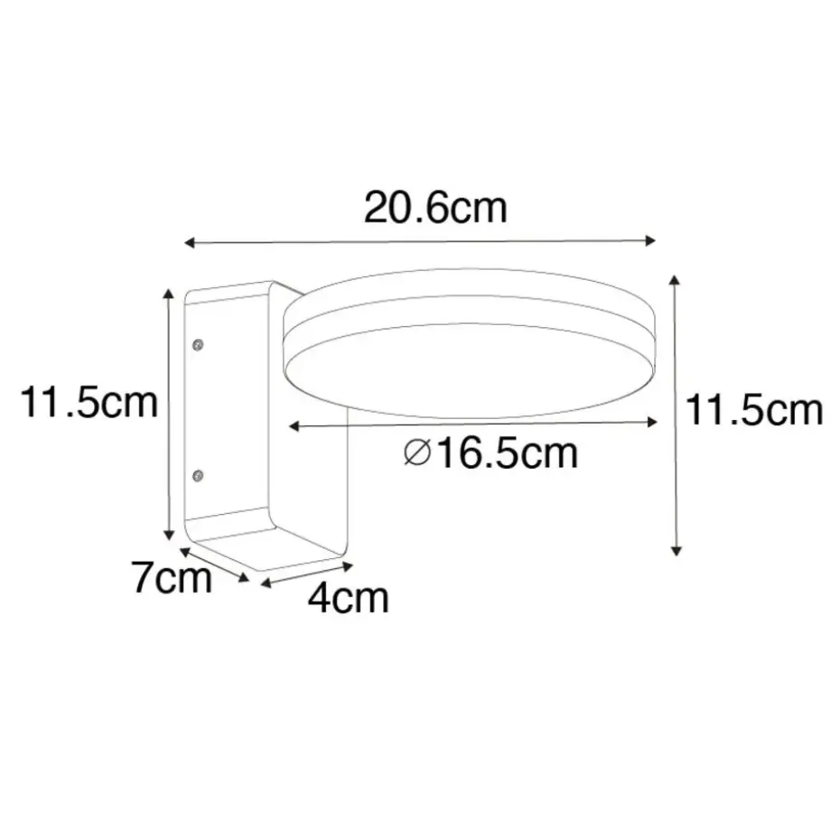 Qazqa wandlampen buiten esmee bronskleurig geïntegreerde led