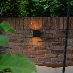 Qazqa wandlampen buiten edwin zwart geïntegreerde led