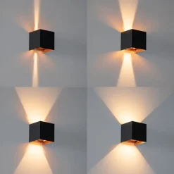 Qazqa wandlampen buiten edwin goudkleurig geïntegreerde led