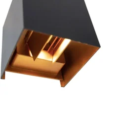 Qazqa wandlampen buiten edwin goudkleurig geïntegreerde led