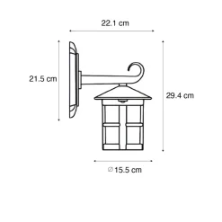 Qazqa wandlampen buiten herb zwart e27
